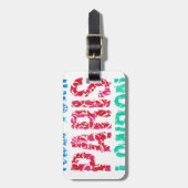 Étiquette À Bagage Typographie de New York Paris Londres de capitale, (Devant Vertical)