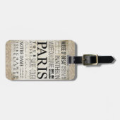 Étiquette À Bagage Typographie de Paris - Style métro (Devant horizontal)