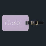 Étiquette À Bagage Typographie de script moderne Nom Simple Orchidée<br><div class="desc">Balise de description minimaliste de script Nom dans le logo de la fleur d'orchidée</div>