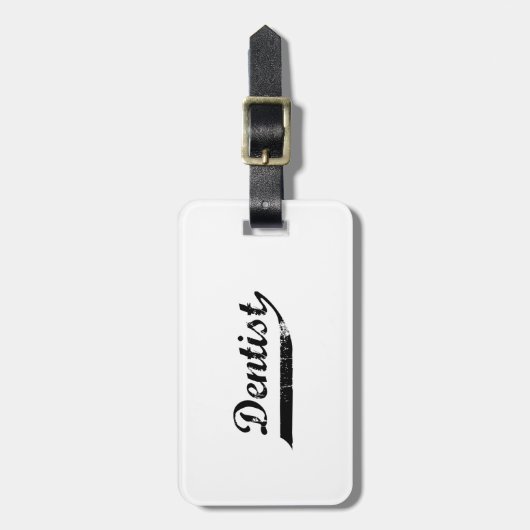 Étiquette À Bagage Typographie dentiste (Devant Vertical)