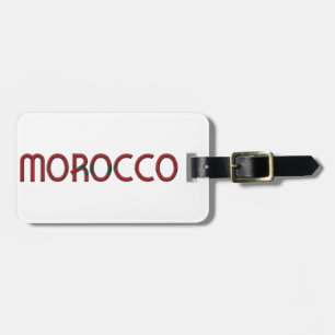 Étiquette À Bagage Typographie des couleurs du drapeau marocain