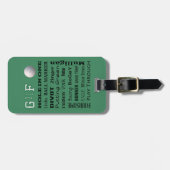 Étiquette À Bagage Typographie du GOLF Personnalisée (Devant horizontal)