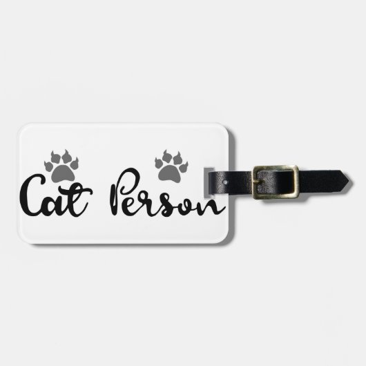 Étiquette À Bagage Typographie d'une personne de chat (Devant horizontal)
