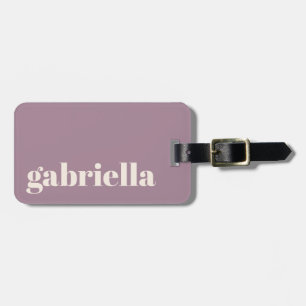 Étiquette À Bagage Typographie Gras Violet Poussiéreux Nom Personnali