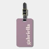 Étiquette À Bagage Typographie Gras Violet Poussiéreux Nom Personnali (Devant Vertical)