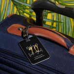 Étiquette À Bagage typographie moderne or 90e anniversaire<br><div class="desc">Célébrez votre anniversaire spécial dans le style avec cet effet monochrome et or Faire 90 look bon anniversaire merci tag. Modifiez la couleur de l'arrière - plan pour customiser. Partie d'une collection.</div>