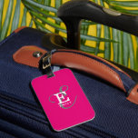 Étiquette À Bagage Typographie Monogramme Unique Et Élégante Rose Cha<br><div class="desc">Audacieux et beau, il s'agit de vous avec ce design de bagage brillant qui est une élégante représentation stylisée de votre nom et monogramme. Les sérifs classiques et une typographie de script plus ornée se combinent en une symétrie équilibrée. Les trois éléments se fondent dans une harmonie sophistiquée et créent...</div>