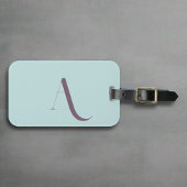 Étiquette À Bagage Typographie tendance sur mesure Monogram Blue