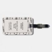 Étiquette À Bagage Typographie Thème Français Monogramme | Paris | Pa (Dos horizontal)