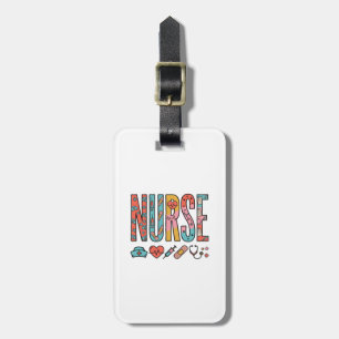 Étiquette À Bagage Typographie vintage d'infirmière icône médicale de