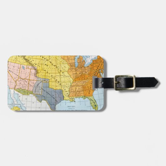 ÉTIQUETTE À BAGAGE U.S. CARTE, 1776-1884 (Devant horizontal)