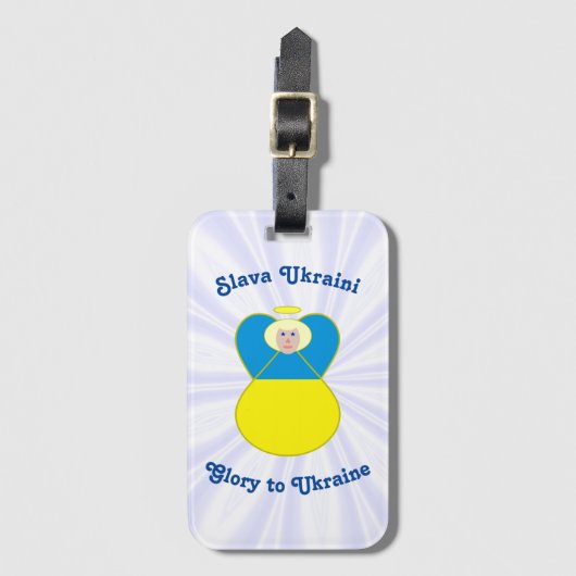 Étiquette À Bagage Ukraine Angel Slava Gloire ukrainienne (Devant Vertical)