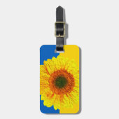 Étiquette À Bagage Ukraine Tournesol & drapeau ukrainien / Fleur (Devant Vertical)