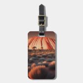 Étiquette À Bagage Uluru "Ayers Rock" Australia Oil Paint, (Devant Vertical)