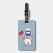 Étiquette À Bagage Un astronaute parasaurolophus tient le drapeau amé (Devant Vertical)