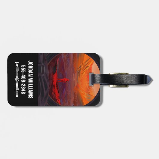 Étiquette À Bagage Un Astronaute Sur Mars (Dos horizontal)