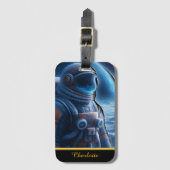 Étiquette À Bagage Un astronaute vêtu d'une combinaison spatiale lour (Devant Vertical)