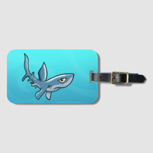 Étiquette À Bagage Un autre requin caricaturé