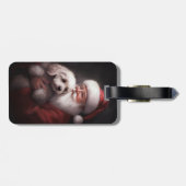 Étiquette À Bagage Un caniche au Père Noël Festif (Dos horizontal)