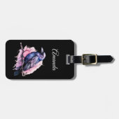 Étiquette À Bagage Un Corbeau noir sur une branche (Devant horizontal)