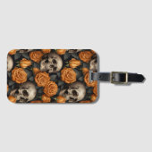 Étiquette À Bagage Un crâne et une série Rose 11 (Devant Horizontal)