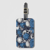 Étiquette À Bagage Un crâne et une série Rose 12 (Devant Vertical)