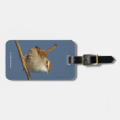Étiquette À Bagage Un curieux Wren de Bewick's Wren dans l'arbre (Devant horizontal)