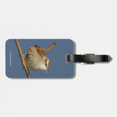 Étiquette À Bagage Un curieux Wren de Bewick's Wren dans l'arbre (Dos horizontal)