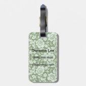 Étiquette À Bagage Un damas à fleurs antique (Dos Vertical)