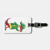 Étiquette À Bagage Un Dessin Tyrannosaur Rex Habillé Comme Napoléon. (Devant horizontal)