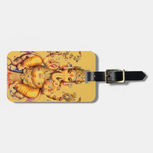 ÉTIQUETTE À BAGAGE UN DIEU INDOU GANESH (Devant horizontal)