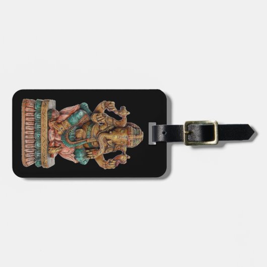 ÉTIQUETTE À BAGAGE UN DIEU INDOU GANESH (Devant horizontal)