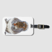 Étiquette À Bagage Un écureuil mange une noix photo (Devant Horizontal)