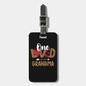 Étiquette À Bagage Un grand-mère adoré Leopard Buffalo Plaid Valentin (Devant Vertical)