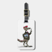Étiquette À Bagage Un Greffier De Caricature Iguanodon. (Devant Vertical)