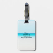 Étiquette À Bagage Un joli flamant rose sur la plage (Dos Vertical)