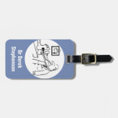 Étiquette À Bagage Un joli médecin joue avec le stéthoscope (Devant horizontal)