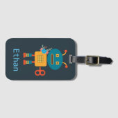Étiquette À Bagage Un joli robot design pour enfants (Devant Horizontal)