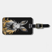 Étiquette À Bagage Un lapin gris génial en feu (Devant horizontal)