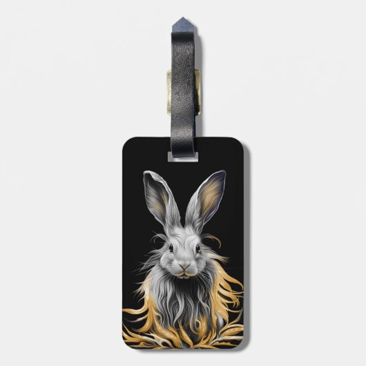 Étiquette À Bagage Un lapin gris génial en feu (Dos Vertical)