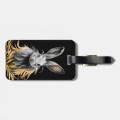 Étiquette À Bagage Un lapin gris génial en feu (Dos horizontal)