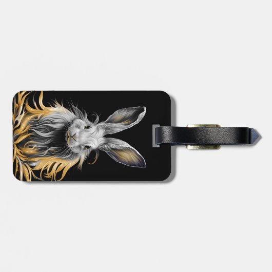 Étiquette À Bagage Un lapin gris génial en feu (Dos horizontal)