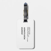 Étiquette À Bagage Un mignon chien blanc dans un Casquette de Noël ro (Dos Vertical)