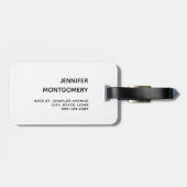 Étiquette À Bagage Un mignon chien blanc dans un Casquette de Noël ro (Dos horizontal)