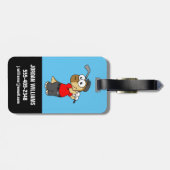 Étiquette À Bagage Un Pachycéphalosaure Dinosaure Jouer Golf. (Dos horizontal)