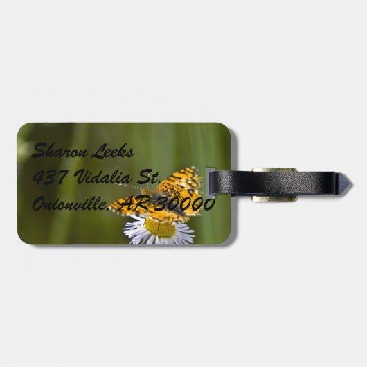 Étiquette À Bagage Un papillon sur une fleur (Dos horizontal)