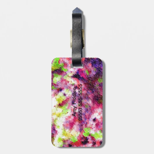 Étiquette À Bagage Un Peu Rose, Un Abstrait (Dos Vertical)