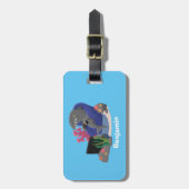 Étiquette À Bagage Un requin drôle en regardant la bande dessinée de (Devant Vertical)