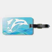 Étiquette À Bagage Un saut de dauphin dans l'océan Personnalisé (Dos horizontal)