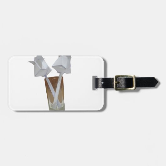 Étiquette À Bagage Un verre de paix valentine. (Devant horizontal)